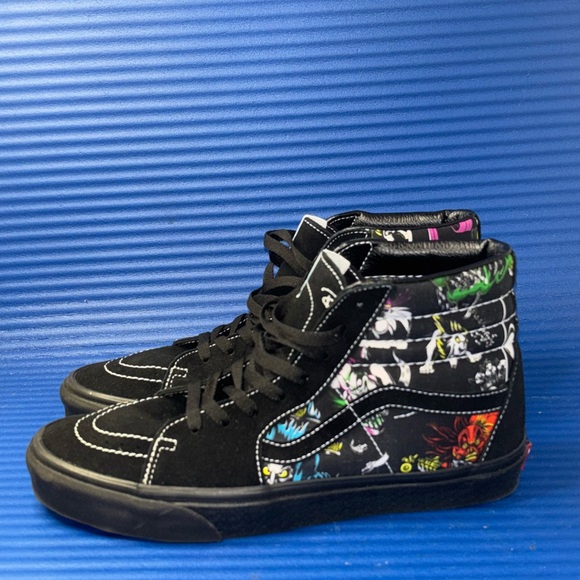 Size 11- Men’s Vans X Disney 100 Villains Sk8 Hi Shoes Black Multi Sneakers NEW - Picture 2 of 10